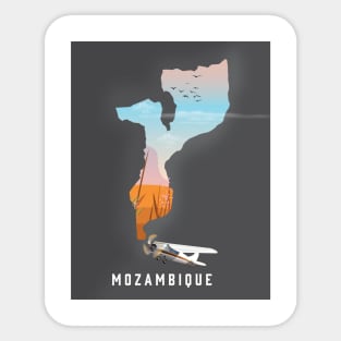 mozambique map travel poster Sticker